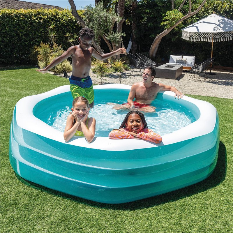 Image secondaire de Intex Swim Center Piscine familiale octogonale, Taille gonflée : 2,54 m x 2,54 m x 56 cm (58492NP)