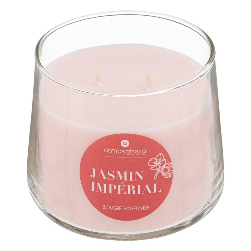 Atmosphera - Bougie parfumée Izor en verre D10cm rose