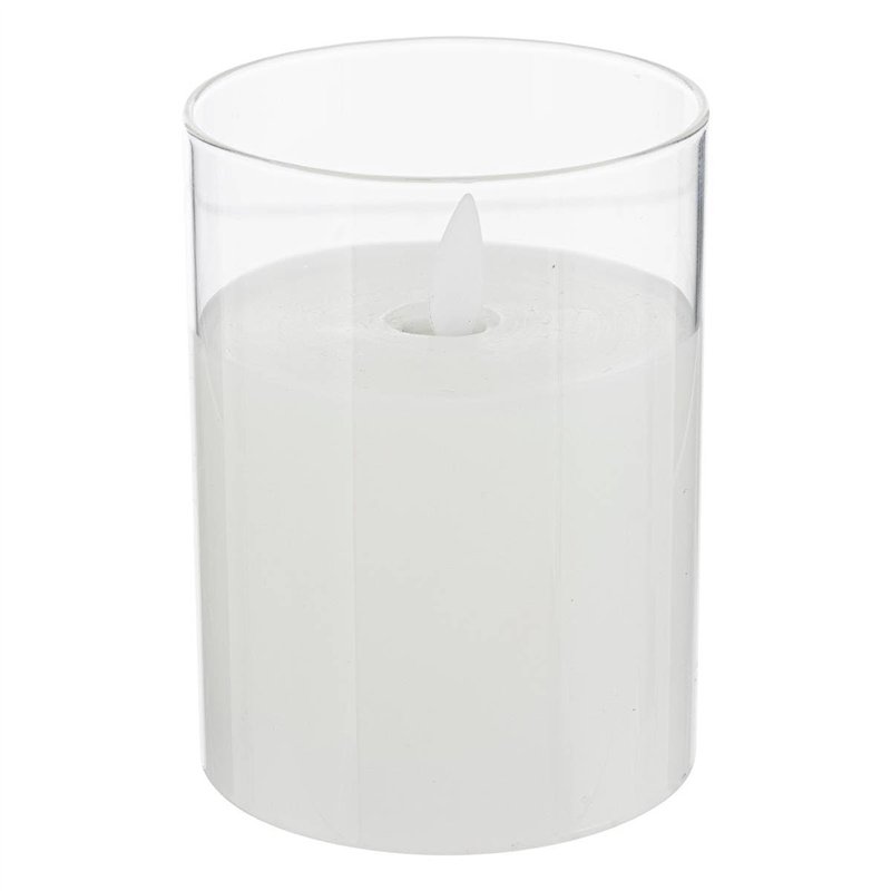 Atmosphera - Bougie LED Sena en verre D7,5cm