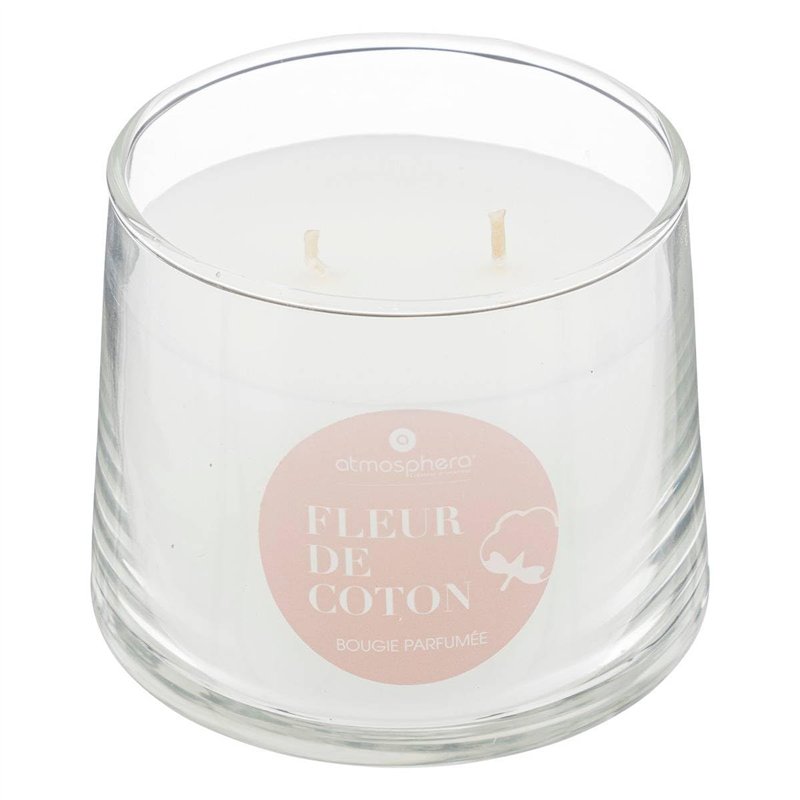 Atmosphera - Bougie parfumée Izor en verre D10cm blanc