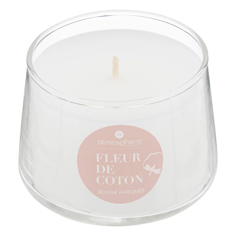 Atmosphera - Bougie parfumée Izor en Verre D7,5cm Blanc