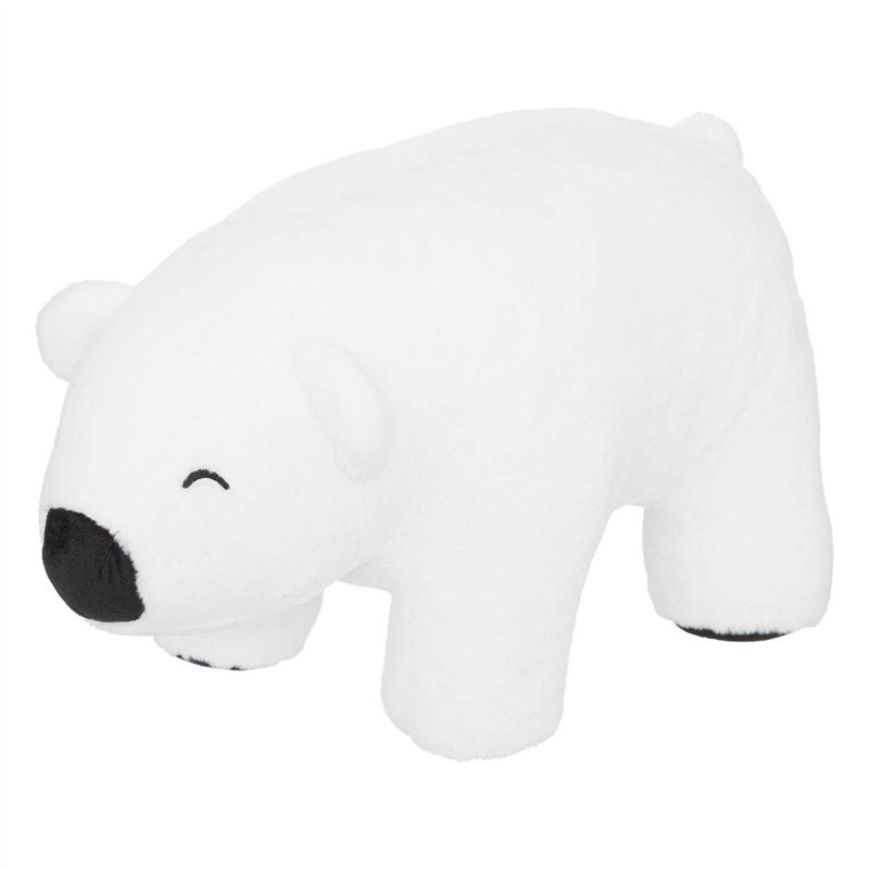 Atmosphera - Pouf Ours Polaire en Bois 33x60cm Blanc