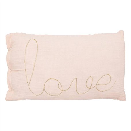 Atmosphera - Coussin rectangulaire Lili en Gaze de Coton 50x30cm Blanc