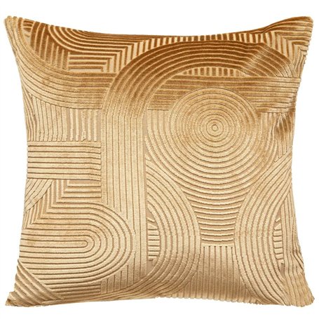 Atmosphera - Housse de Coussin Atelier en Velours 40x40cm Jaune Ocre