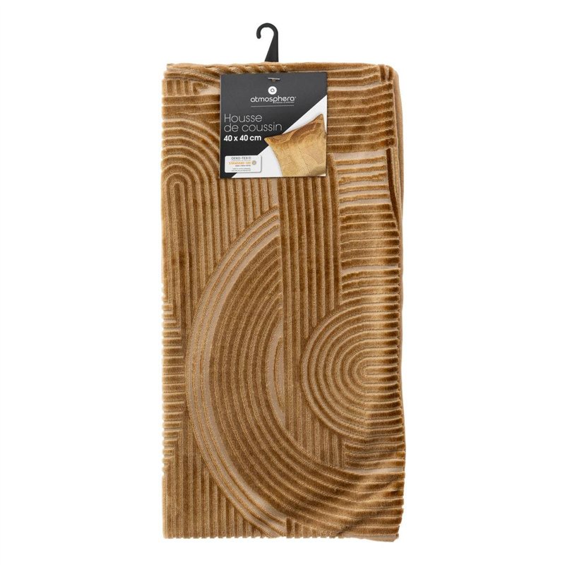 Image secondaire de Atmosphera - Housse de Coussin Atelier en Velours 40x40cm Jaune Ocre