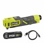 RYOBI Gonfleur 4V USB Lithium - jusqu'à 6,9 bars - Câble USB-C - 1 batterie 4V 2,0 Ah USB Lithium - Livré avec 3 embouts de gonf