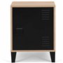 IDMarket - Table de Chevet Ester Effet Bois 1 Porte métal Noir Design Industriel