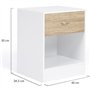 IDMarket - Lot de 2 Tables de Chevet Olga 1 tiroir avec Niche Bois Blanc et façon hêtre