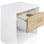 IDMarket - Lot de 2 Tables de Chevet Olga 1 tiroir avec Niche Bois Blanc et façon hêtre