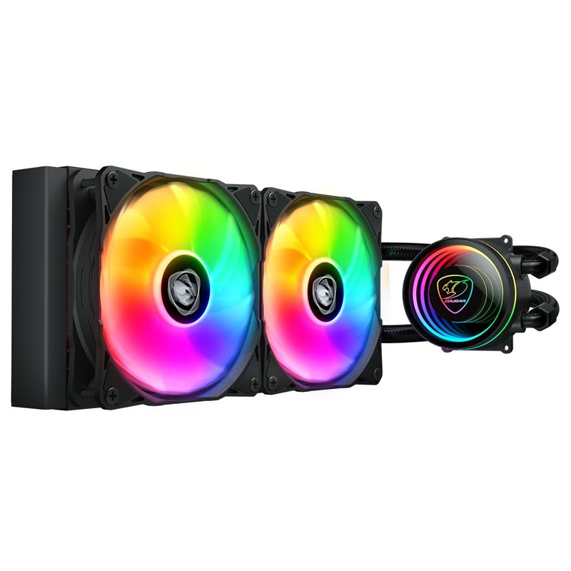 COUGAR GAMING | REFROIDISSEUR | POSEIDONELITE240AR - Éclairage ARGB - Radiateur en aluminium - Deux ventilateurs Cougar ARGB Vor