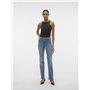 VERO MODA Jean Coupe Droite VMFLASH Taille Moyenne Straight Fit Jeans Medium Blue Denim S 30 Medium Blue Denim S / L30