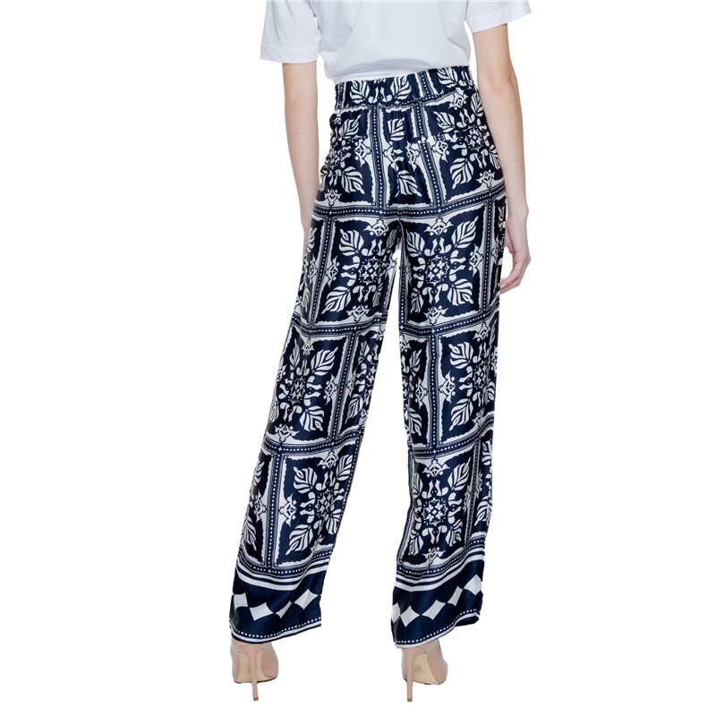 Image secondaire de STREET ONE A377582 Pantalon Imprimé en Satin, Bleu Foncé, 40W x 30L Femme, Multicolore