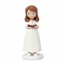 Mopec Y60 Figurine pour gâteau Communion Fille Robe Blanche et Bible 13 cm, Multicolore, Normale