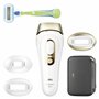 Braun IPL Silk-Expert Pro 5 Épilation à la Maison Blanc/Or, Alternative à l'épilation laser, avec étui, Système de Rasage Vénus,