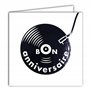 22230 Carte carrée Bon ANNIVERSAIRE Musique Tourne Disque Vinyle Noir Brillant Platine DJ - Avec Enveloppe blanche 15x15cm - Cré
