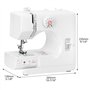 QWORK® Machine à Coudre pour Débutant - 12 Programmes de Points - Vitesse Réglable - Bras Libre - Lumière de Couture LED