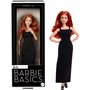 Barbie Essentiels Poupée de Collection modèle 04 avec Cheveux Roux bouclés, Petite Robe Noire et Bottes, Tenue à Coupe Universel