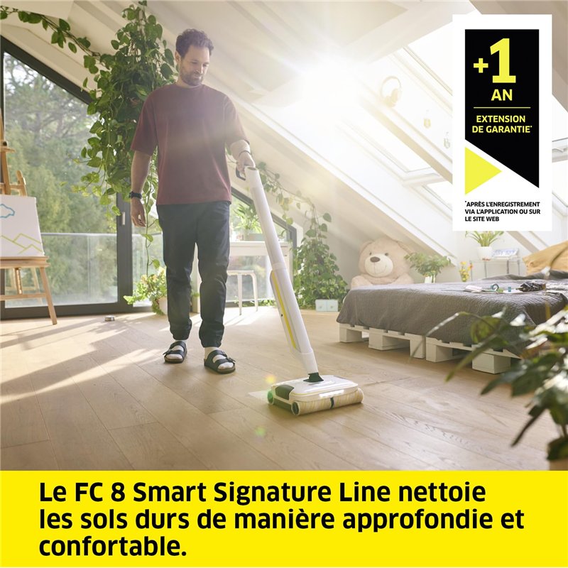 Image secondaire de Kärcher Nettoyeur de Sols Durs Intelligent FC 8 Smart Signature Line, Sans Fil, Connecté, Silencieux, 4 Rouleaux Microfibres, Ba