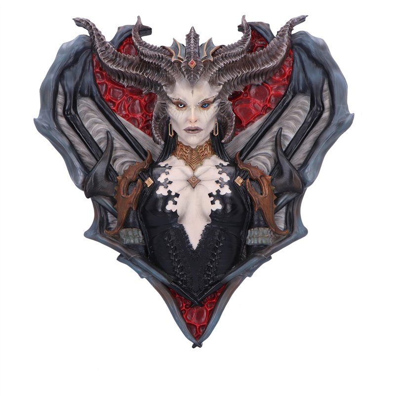 Nemesis Now Diablo IV Lilith Sculpture murale en résine moulée dans la plus fine résine peinte à la main Vert 30 cm