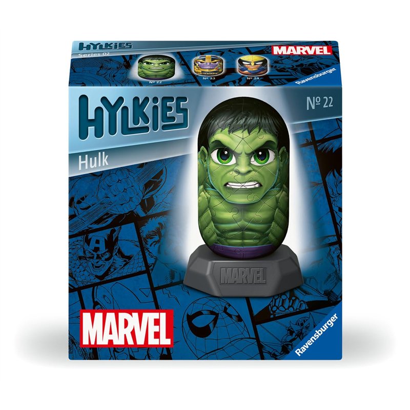 Ravensburger - Puzzle 3D Hylkies - Édition Marvel - Figurine n°22 Hulk - Adultes et Enfants - 54 pièces numérotées à Assembler s