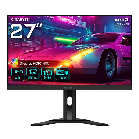 Gigabyte M27UA 27" Moniteur de Jeu UHD - 3840 x 2160, 160Hz, 1ms, 400 CD/m², FreeSync Premium, HDR prêt, HDMI 2.1, DisplayPort 1