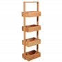 Well Home - Organiseur de salle de bain en bambou avec 4 niveaux H.88 cm
