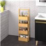 Well Home - Organiseur de salle de bain en bambou avec 4 niveaux H.88 cm