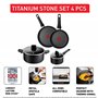 Tefal Lot de 4 casseroles 16 cm + couvercle, poêles 20/26 cm, faitout 24 cm + couvercle, revêtement anti-adhésif haute performan