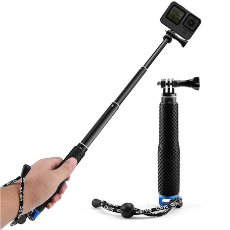 GlasFlength Perche à Selfie pour GoPro Hero 12 11 10 9 8 Black, Perche Telescopique Selfie Stick pour Insta360/X3/One DJI Mini 3