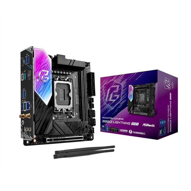 ASRock B860I Lightning WiFi 1851 mITX HDMI DDR5 - DDR5 - HDMI (90-MXBRZ-A0UAYZ)