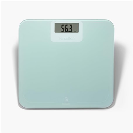 TERRAILLON - POWER FREE - Pèse personne électronique sans piles ni batterie, Ecologique, Dynamo, Capacité 180 Kg, Verre