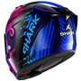 SHARK, Casque Moto Intégral Aeron Edgy Carbon Blue Chrome DBU, S