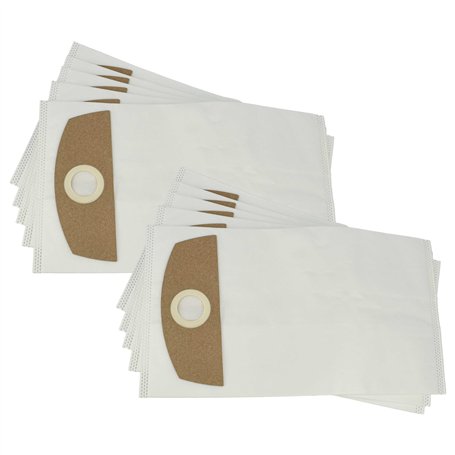 vhbw 10x Sacs compatible avec Flex VC6 L MC 18.0, VC 6 L MC aspirateur - microfibre non tissée, 36cm x 20cm blanc
