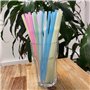 Lot de 50 Pailles Jetables Multicolores En Amidon De Maïs Compostables
