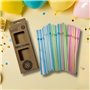 Lot de 50 Pailles Jetables Multicolores En Amidon De Maïs Compostables
