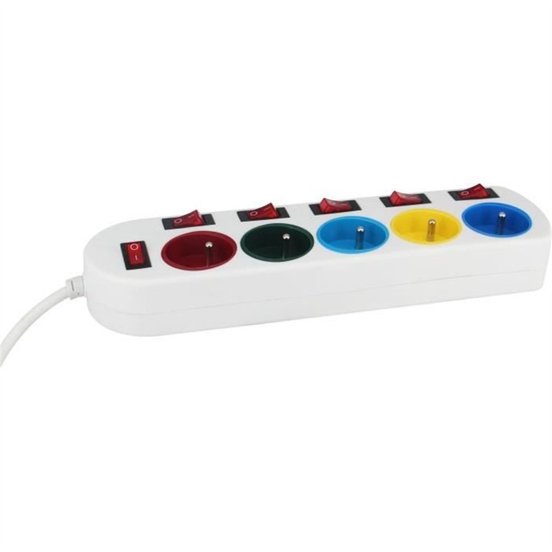Bloc multiprise - GAO - 5 prises - Avec interrupteurs, 16A, 230V