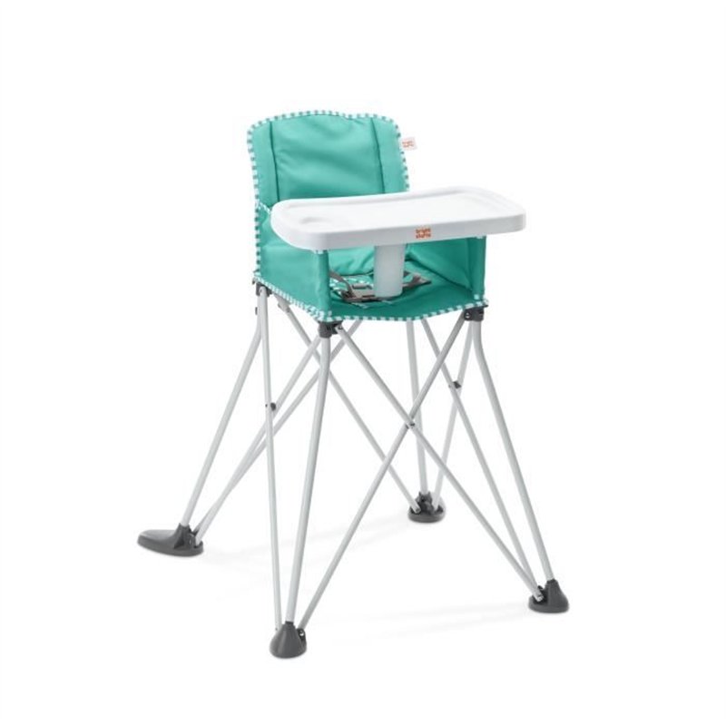 BRIGHT STARS Pop N Dine- Chaise haute pour repas bébé, pliable, nomade, de voyage, Léger, facile a nettoyer, Sac de transport in
