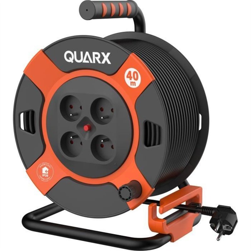 Enrouleur - QUARX - Bricolage - 40m, H07RN-F 3G2,5mm², tambour métallique