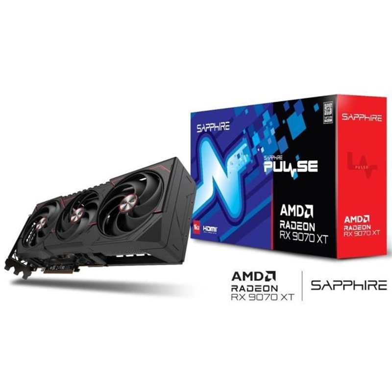 SAPPHIRE - Carte graphique - PULSE AMD RADEON™ RX 9070 XT GAMING - 16 GB - Dual HDMI / Dual DP