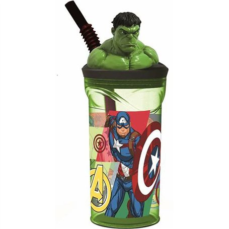 Verre avec Paille The Avengers Seven Wonders Hulk 360 ml
