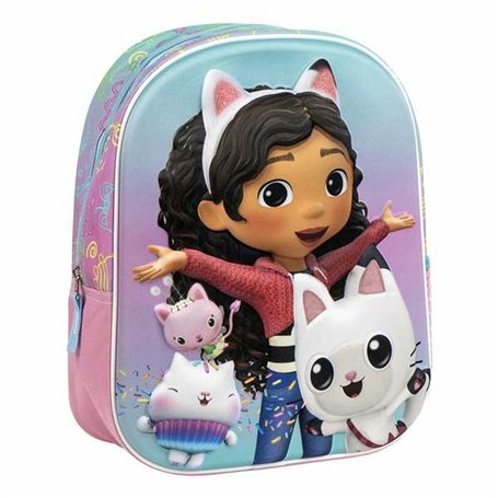 Cartable 3D Gabby's Dollhouse Rose 25,0 x 31,0 x 10,0 cm