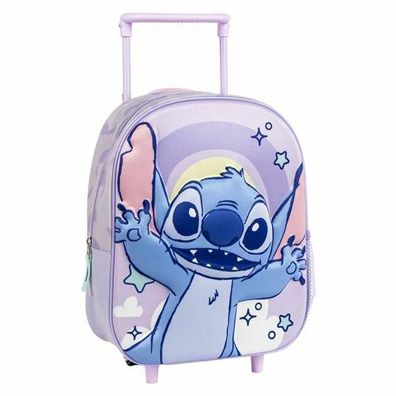 Cartable 3D avec roulettes Stitch Lila 25,0 x 31,0 x 10,0 cm