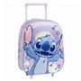 Cartable 3D avec roulettes Stitch Lila 25,0 x 31,0 x 10,0 cm