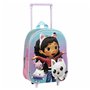 Cartable 3D avec roulettes Gabby's Dollhouse Rose 25,0 x 31,0 x 10,0 cm