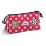 Trousse Fourre-Tout Triple Minnie Mouse Rose 23 x 8 x 11 cm