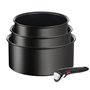 Casserole avec Couvercle Tefal L3979202 Noir Aluminium Ø 18 cm Ø 20 cm Ø 16 cm (3 Unités) (4 Unités)