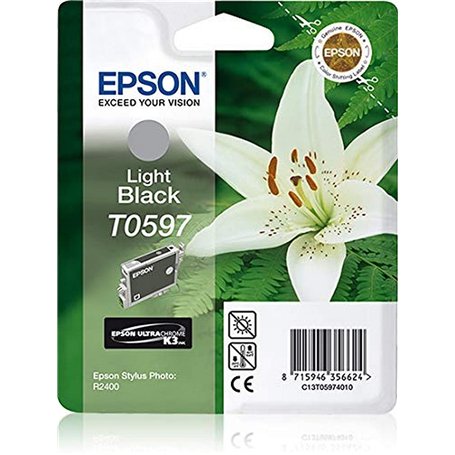 Epson T0597 Cartouche d'encre d'origine grise pour R2400 Amazon Dash Replenishment est prêt