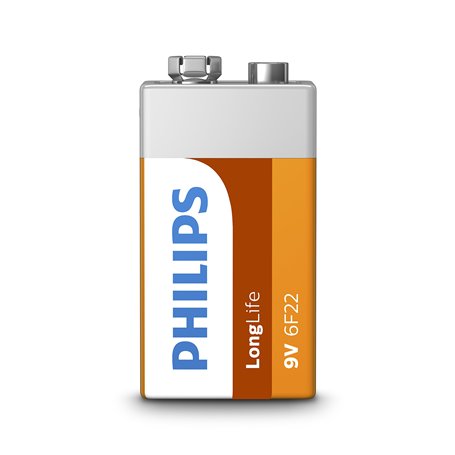 PHILIPS 6F22L1B/10 - Piles Longue Durée - 1 pièce 6F22-9V