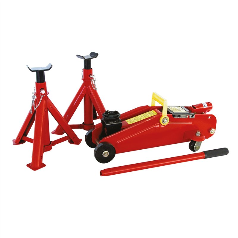 Carpoint Cric rouleur 2000kg avec chandelles