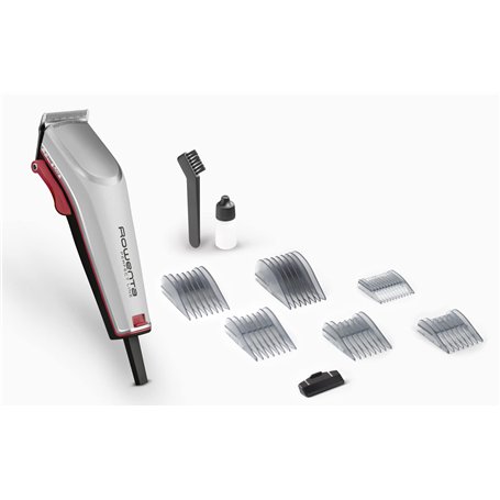 Rowenta Perfect Line Tondeuse à Cheveux, Moteur AC, Lames acier inoxydable, Levier de réglage hauteur de coupe, 6 peignes haute 
